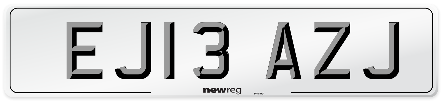 EJ13 AZJ Number Plate from New Reg